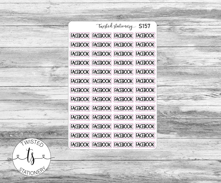 Facebook Script Stickers, Planner Stickers, Scrapbooking, Bullet Journals