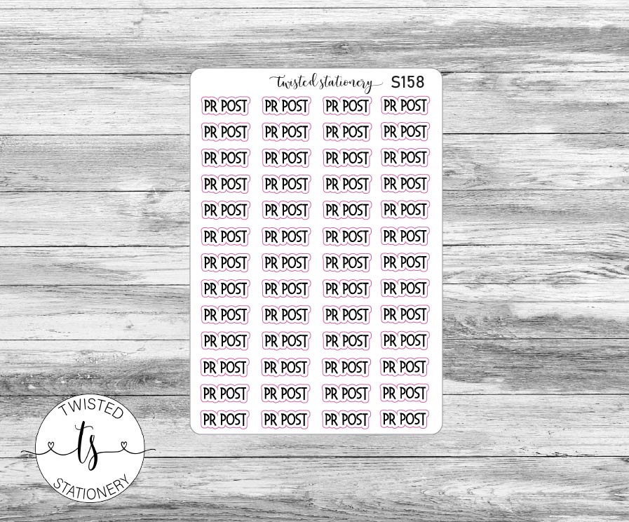 PR Post Script Stickers, Planner Stickers, Scrapbooking, Bullet Journals