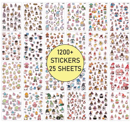 25 Pages - All Gnomes & Deco, Planner Stickers, Scrapbooking, Bullet Journals